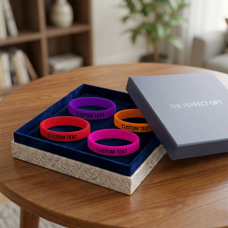 70pcs Custom Silicone Wristbands, Personalised Gift Set